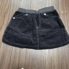 コムサ　黒 コーデュロイ スカート 伸縮ウエスト