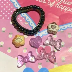 まとめ売り カスタムビーズ ハート リボン