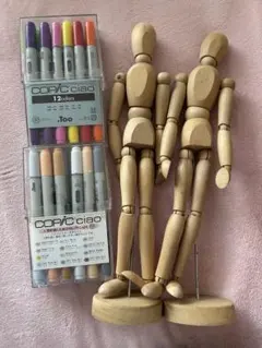 COPIC ciao 12色セットとデッサン人形2体