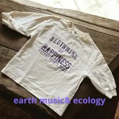 earthmusic&ecology 七分袖プリントTシャツ　美品
