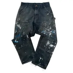 USA製 Carhartt カーハートダブルニーブラック34×30