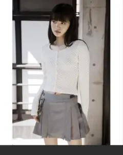 SLY BUMPY CUT JQ ホワイト カーディガン