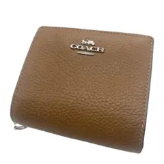 【希少】 コーチ COACH二つ折り財布 Cチャーム ブラウン