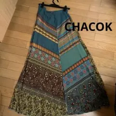 ボヘミアンパッチワークロングスカート(CHACOK) ヴィンテージ