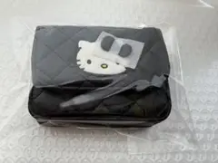 【匿名】ローリーズファーム　キティ　キルティング　カードケース　ブラック　新品