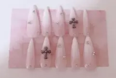 ネイルチップ 量産型 地雷系 スナ系 ギャル系 ホワイトグラデーション 現品