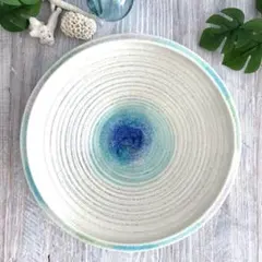 特価品】 ガラス彩陶器 大皿 沖縄オーシャンブルー ギャラリー 風の島