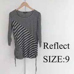 【美品】 Reflect レディース 長袖 チュニック ボーダー グレーのサムネイル