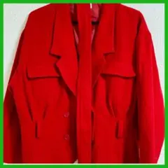 ヴィンテージ 赤 テーラードジャケット ショート丈 ベルト付き レッド