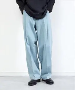 Wide denim slacks “Used” / N0344 サイズ46のサムネイル