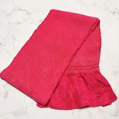 最終値下げ【美品】【帯揚げ】ピンク寄りの赤 差し色 絞り 振袖【正絹】