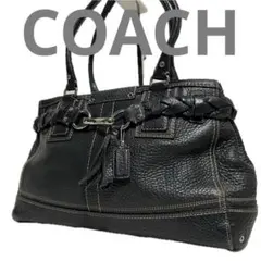 Y2K COACH レザー ハンドバッグ フリンジ ブラック コーチ C18