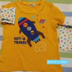 【100cm】長袖Tシャツ ロケット柄【HOT BISCUITS】
