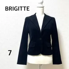 ブリジット テーラードジャケット　ベロア　シングル　ブラック　黒　日本製　7号