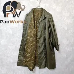 Three Bamboo ロングコート 裏地派手 ヴィンテージ 緑 グリーン