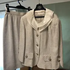 ユキトリイ　グレー系 チェック柄 スーツ セットアップ