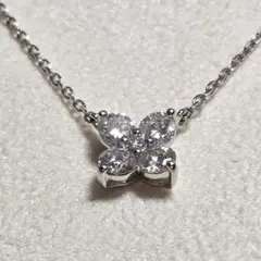 良品 D0.9ct k18WG バタフライ ダイヤモンド ネックレス 蝶 - メルカリ