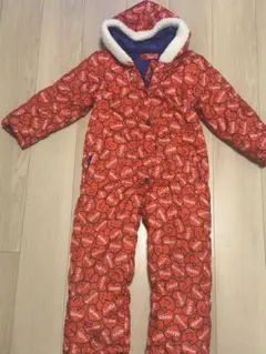 【お得】子供用 スキーウェア 赤 スマイリーフェイス　可愛い　メンズ　レディース