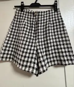 ZARA ハウンドトゥース柄 ショートパンツ XS