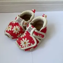 12センチ　サンダル　赤　花柄　女の子