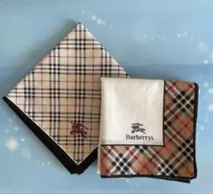 「レアアンティーク」 Burberrys チェック柄 ハンカチ 2枚セット