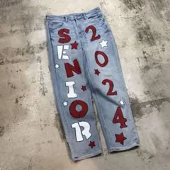 American Eagle ペイント リメイク デニムパンツ 古着 y2k
