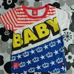 BABY DOLL Tシャツ #ベビド#半袖#ボーダー#青#星#おそろい#年子