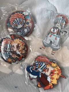 鬼滅の刃 猗窩座 缶バッジ アクリルスタンド ラバーチャーム