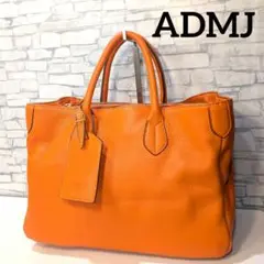 ✨極美品✨　ADMJ　トートバッグ　A4サイズ　自立　レザー　オレンジ　未使用