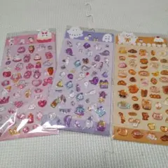 【新品】 うさぎ パン おばけ ねこ ぷっくり 立体 デコ シール