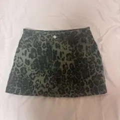 SHEIN ヒョウ柄デニム ミニスカート