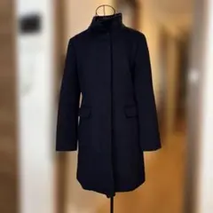断捨離処分ネイビー スタンドカラー ロングコート