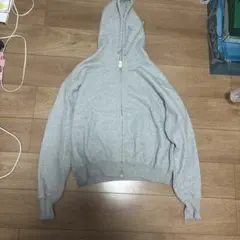 グレー ヘビーウェイト ダブルジップ パーカー soerte