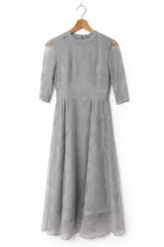 AIMERブルーグレー レース パーティードレス