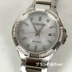 CITIZEN シチズン エコドライブ レディース腕時計 シルバー×ストーン装飾