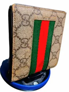 【正規品】GUCCI GGスプリーム シェリーライン 二つ折り財布 ウェブライン