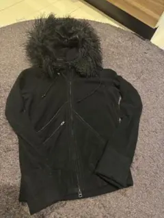 ファー付きフード ブラック ジャンパー　サイズ0
