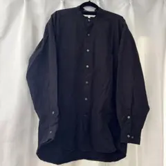 古着 黒長袖シャツ ダブルボタン付き オーバーサイズ