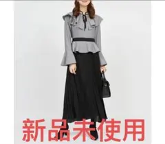 ROYAL PARTYケープブラウスドッキングプリーツワンピース （ブラック）