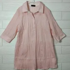 ​【美品】ルプア RUPUA ワッシャー加工 チュニック ブラウス ピンクM-Lのサムネイル