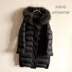 ナノユニバース　ラクーンファーダウンコート ブラック36 size