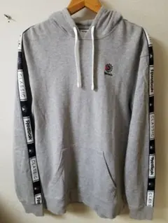 美。Reebok 大きめグレー フード付きパーカー