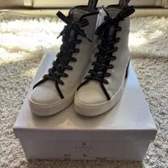 美LANVIN ホワイト ハイカットスニーカー ブーツ23.0のサムネイル