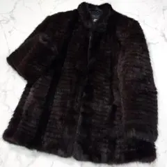 ダークミンク リアルファー 毛皮 コート Palody カットミンク 刻み 13