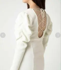 SNIDEL スナイデル バックオープンカットワンピース ホワイト サイズ0