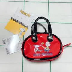 【新品未使用品】スヌーピー　エナメルミニポーチ　カラビナ付き　新品タグ付きのサムネイル