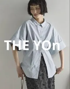 THE YOn ロールアップハーフスリーブウエストタックシャツ 綿100%