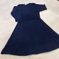 ナノユニバース　ネイビー 長袖 ニットセットアップ　36