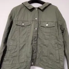 オリーブグリーン フード付きミリタリージャケット