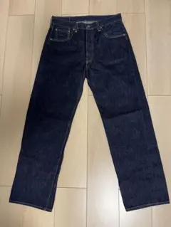 At Last & Co / アットラスト デニムパンツ 濃紺 革パッチ - メルカリ